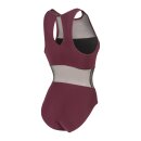 Arena Womens Mesh Panel Swimsuit Vent Back Bordeaux