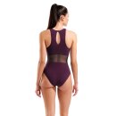 Arena Womens Mesh Panel Swimsuit Vent Back Bordeaux