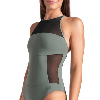 Arena Womens Mesh Panels Swimsuit Sage