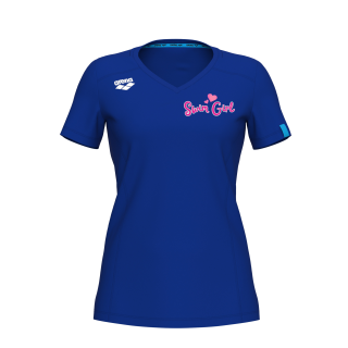 Womens Team T-Shirt Panel Royal mit Swim Girl