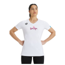 Womens Team T-Shirt Panel Weiss Swim Mom