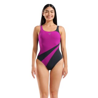 Arena Womens Swimsuit Liliana U Back C Cup Night Grey - Grape Violet
