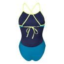 Arena Womens Swimsuite Tie Back Solid Blue Cosmo - Artic Lime