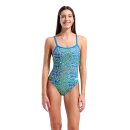 Arena Womens Snakeskin Swimsuit Challenge Back Blue Cosmo...