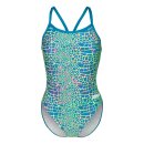 Arena Womens Snakeskin Swimsuit Challenge Back Blue Cosmo - Multi Blue Cosm