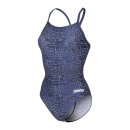 Snakeskin Lightdropback Arena Womens Swimsuit Black - Navy Team Navy
