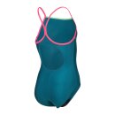 Arena Girl Light Drop Solid Swimsuit Deep Teel - Shocking Pink
