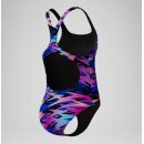 Speedo Girls Hyperboom Print Medalist Badeanzug Black Pink