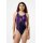 Speedo Womens Swimsuit Powerback Placement Print Black Lila