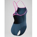 Speedo Womens Swimsuit Solid Turnback Navy