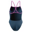 Speedo Womens Swimsuit Solid Turnback Navy