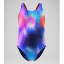 Speedo Girls Swimsuit Leaderback Print Pink Blue