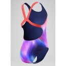 Speedo Girls Swimsuit Leaderback Print Pink Blue