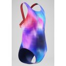 Speedo Girls Swimsuit Leaderback Print Pink Blue