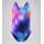 Speedo Girls Swimsuit Leaderback Print Pink Blue