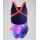 Speedo Girls Swimsuit Leaderback Print Pink Blue