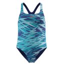 Speedo Girls Hyperboom Print Medalist Badeanzug Navy Blau