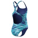 Speedo Girls Hyperboom Print Medalist Badeanzug Navy Blau