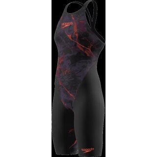 Fastskin Pure Valor 2.0 Openback Kneeskin Black Red Wettkampfanzug