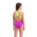 Arena Dots Swimsuit Swim Pro Back Very Fuchsia - Artic Lime