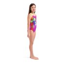 Arena Dots Swimsuit Swim Pro Back Very Fuchsia - Artic Lime