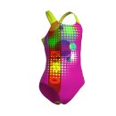 Arena Dots Swimsuit Swim Pro Back Very Fuchsia - Artic Lime