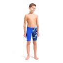 Boys Crowded Swim Jammer Neon Blue - Neon Blue Multi