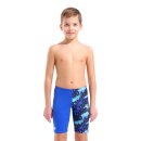 Boys Crowded Swim Jammer Neon Blue - Neon Blue Multi