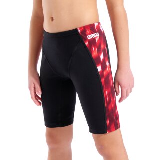 Boys Wave Swim Jammer Black - Team Red