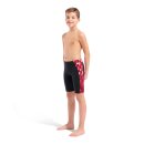 Boys Wave Swim Jammer Black - Team Red