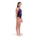 Arena Girl Pinweel Swimsuit V-Back Black Multi - Black Very Fuchsia