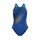 Arena Girl Pinweel Swimsuit V-Back Violet Multi - Artic Lime