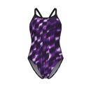 Arena Womens Wave Swimsuit Challenge Back Black - Team Purple