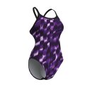 Arena Womens Wave Swimsuit Challenge Back Black - Team Purple