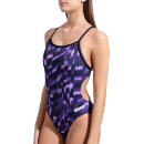 Arena Womens Wave Swimsuit Challenge Back Black - Team Purple
