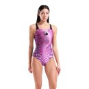 Arena Womens Peacock Swimsuit Swim Pro Back Multi Pink - Black