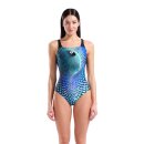 Arena Womens Peacock Swimsuit Swim Pro Back Multi Green - Black