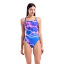 Arena Womens Earth Swimsuit Challenge Back Neon Blue Multi - Neon Blue