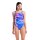 Arena Womens Earth Swimsuit Challenge Back Neon Blue Multi - Neon Blue