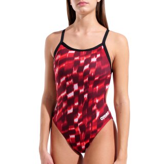 Arena Womens Wave Swimsuit Challenge Back Black - Team Red