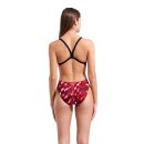Arena Womens Wave Swimsuit Challenge Back Black - Team Red