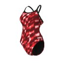 Arena Womens Wave Swimsuit Challenge Back Black - Team Red