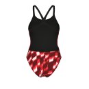 Arena Womens Wave Swimsuit Challenge Back Black - Team Red