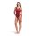 Arena Womens Wave Swimsuit Challenge Back Black - Team Red