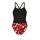 Arena Womens Wave Swimsuit Challenge Back Black - Team Red