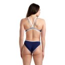 One Double Cross Back Navy White Silber Arena Schwimmanzug