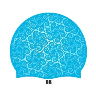 Gemusterte Badekappen Blau Silber 06
