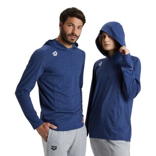 Team Hooded Long Sleeve T-Shirt Panel Navy meliert 770 S