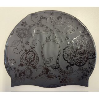 Gemusterte Badekappen Floral schwarz 78