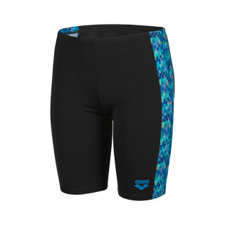Pooltiles Swim Jammer Black Blue Multi ARENA Boy Schwimmhose 152